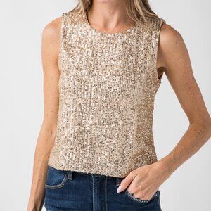 Z Supply Sloane Sequin Sleeveless Top XS NWT Champagne Color
